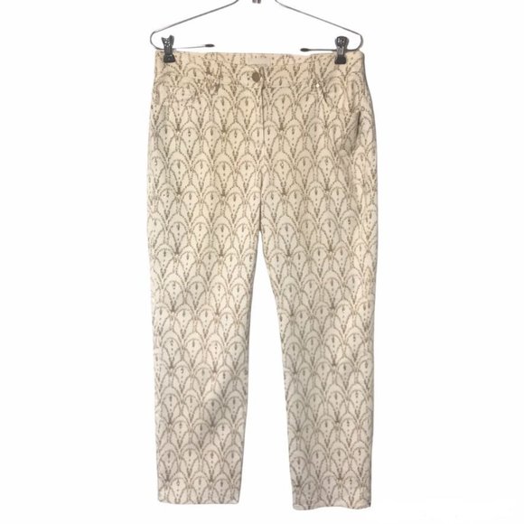Chico's Rhinestone & Lace Skimmer Pants in Cream - Chico's Size 0 (Small/4) - Picture 3 of 8